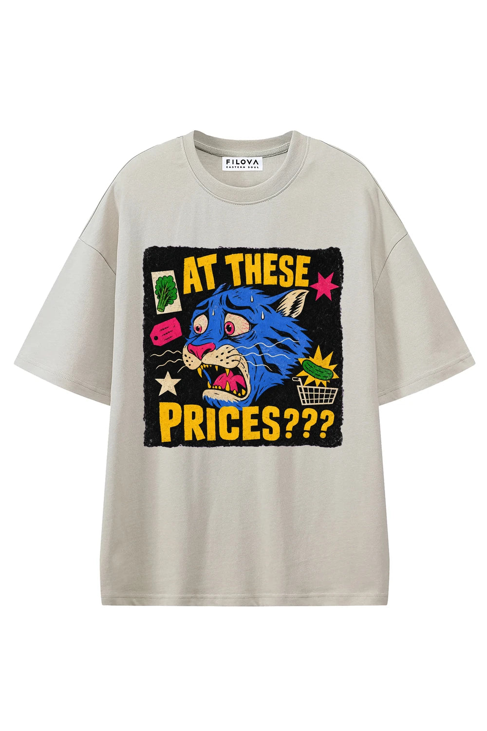 At These Prices Apricot graphic T-shirt, front view