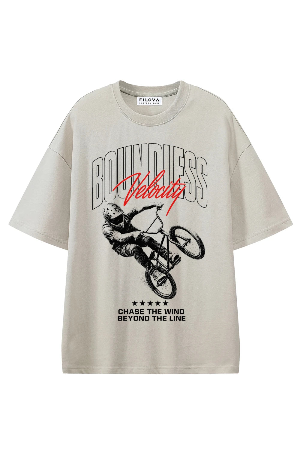 Boundless Velocity Apricot graphic T-shirt, front view