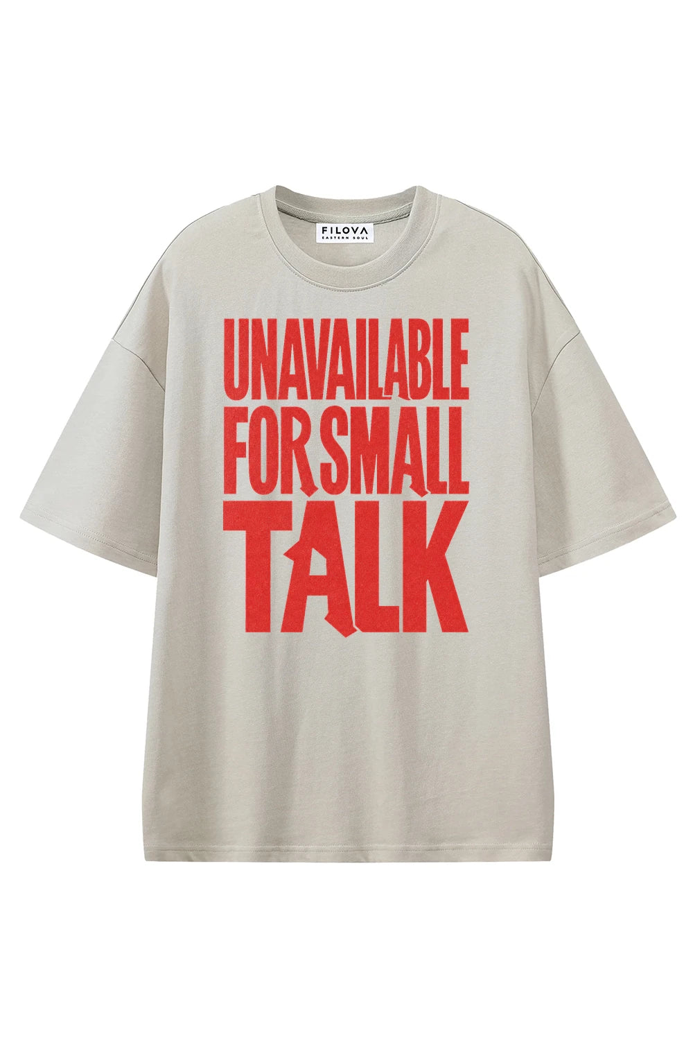 Unavailable For Small Talk Apricot graphic T-shirt, front view