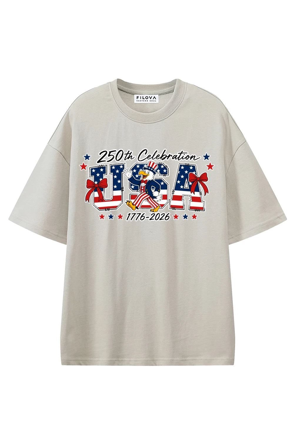 Patriot Parade USA Apricot graphic T-shirt, front view