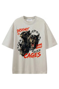 Instinct Without Cages Apricot graphic T-shirt, front view