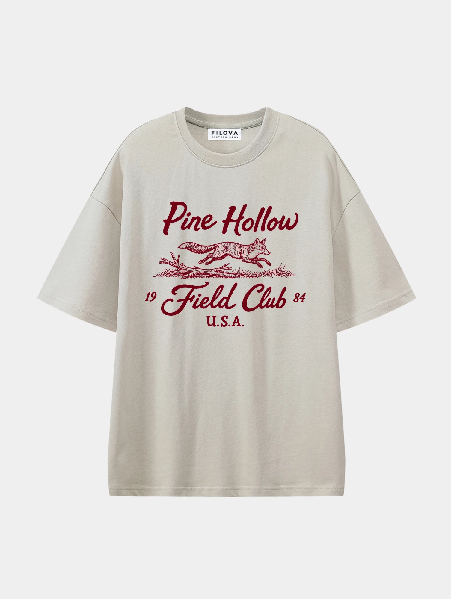 Pine Hollow Field Club Apricot graphic T-shirt, front view