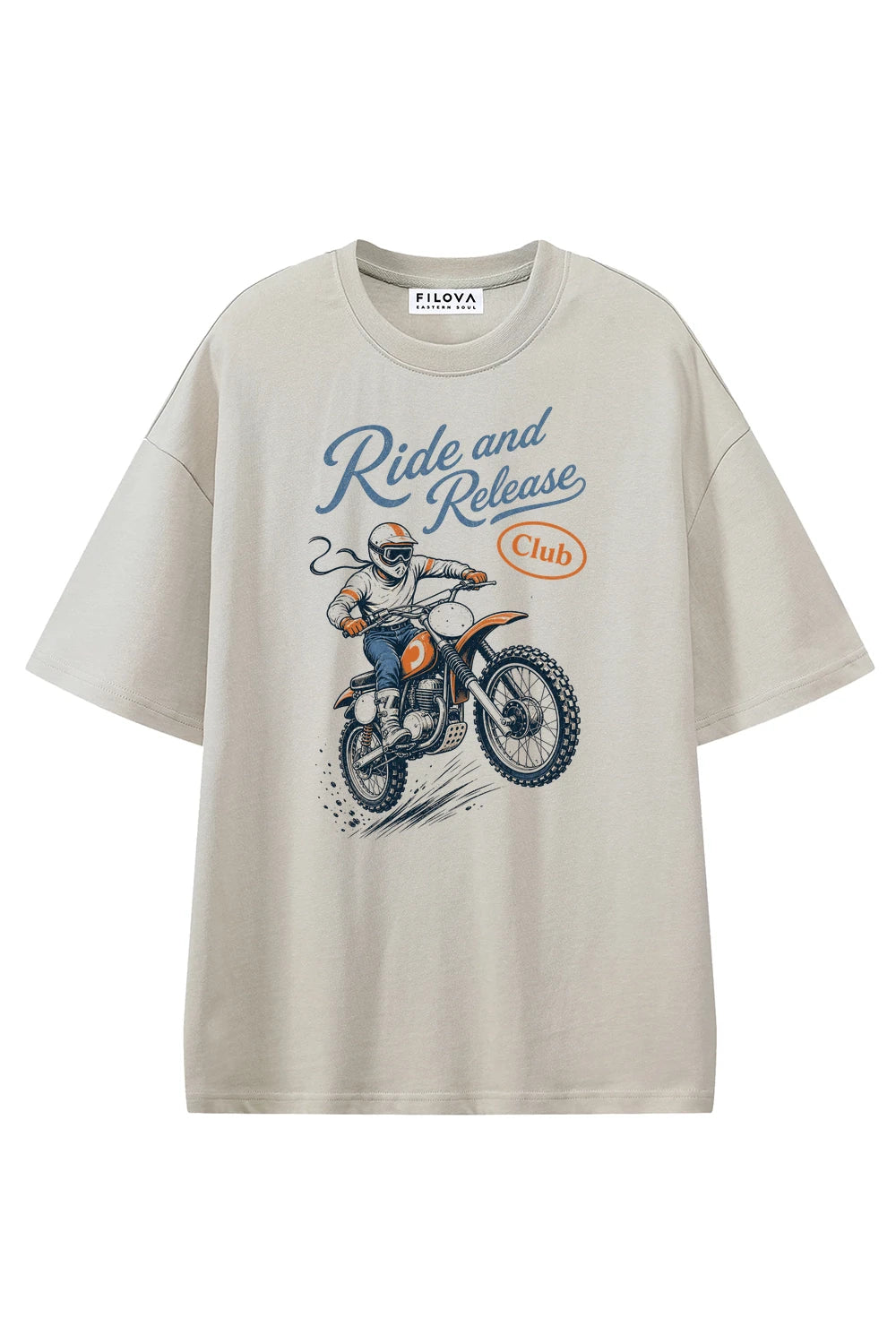 Ride And Release Club Apricot graphic T-shirt, front view