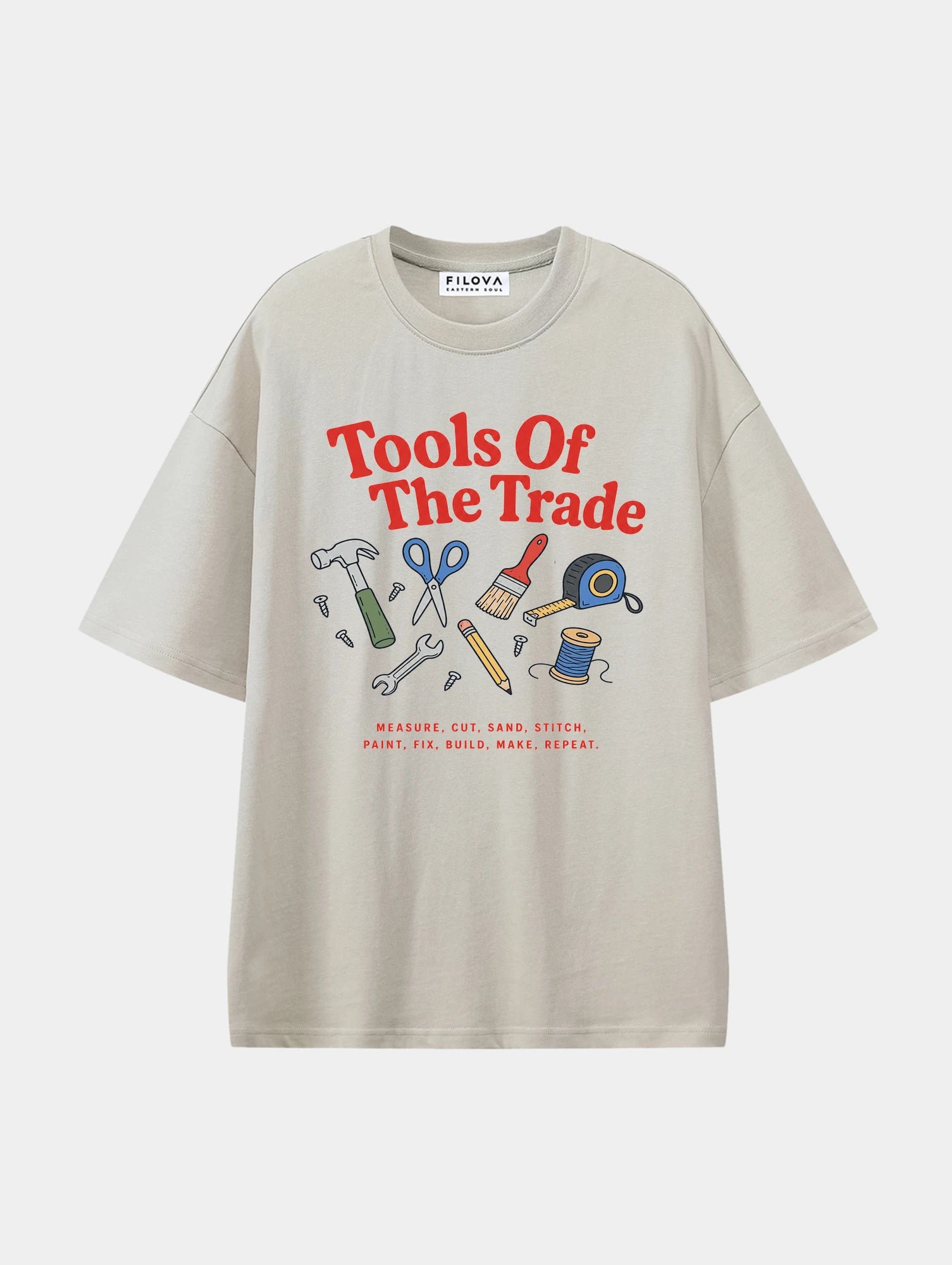 Tools Of The Trade Apricot graphic T-shirt, front view