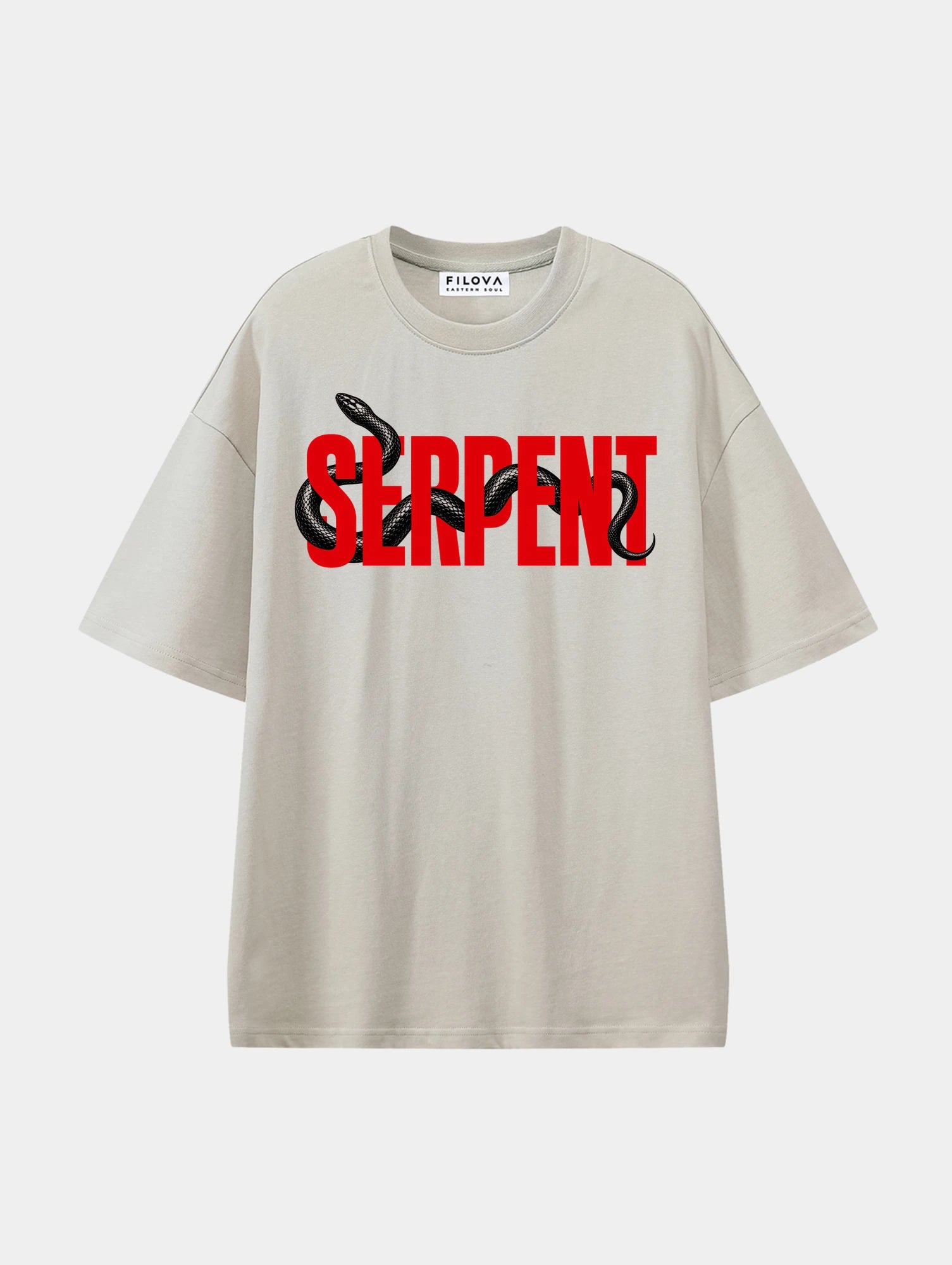 Serpent Apricot graphic T-shirt, front view