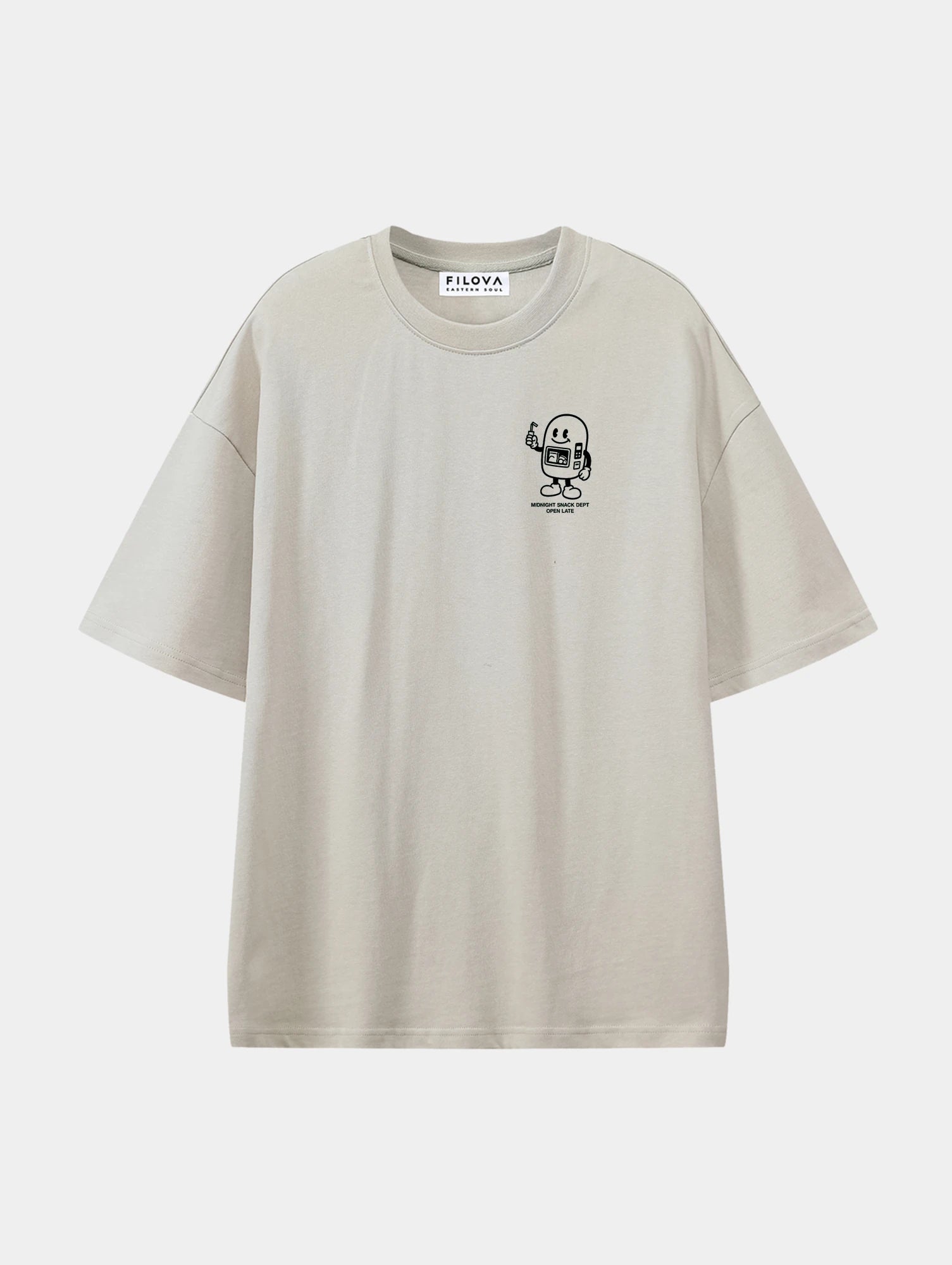 Midnight Snack Dept Apricot graphic T-shirt, front view