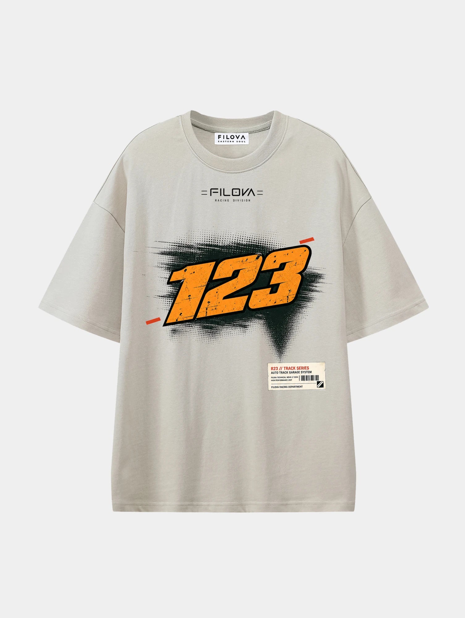Filova racing 123 Apricot graphic T-shirt, front view