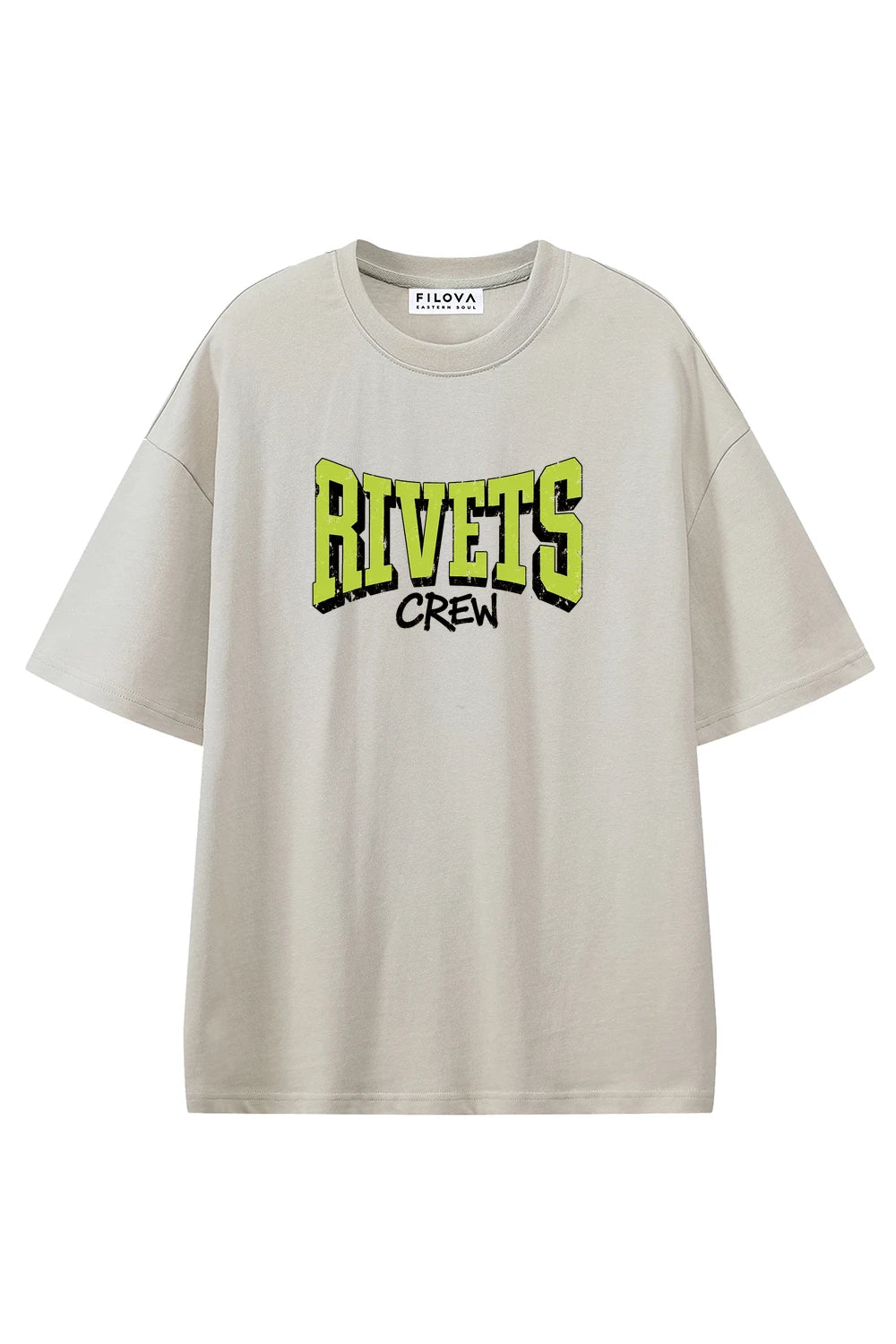 Rivets Crew Apricot graphic T-shirt, front view