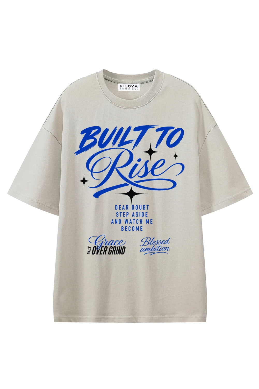 Built To Rise Apricot graphic T-shirt, front view