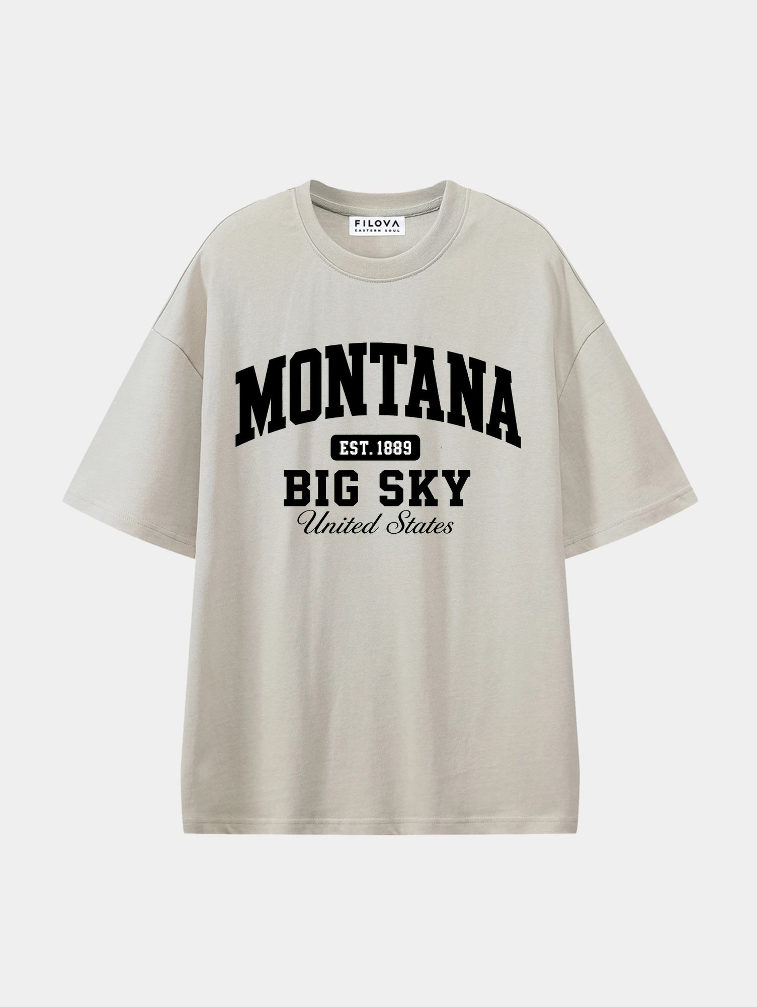 Montana Big Sky Apricot graphic T-shirt, front view