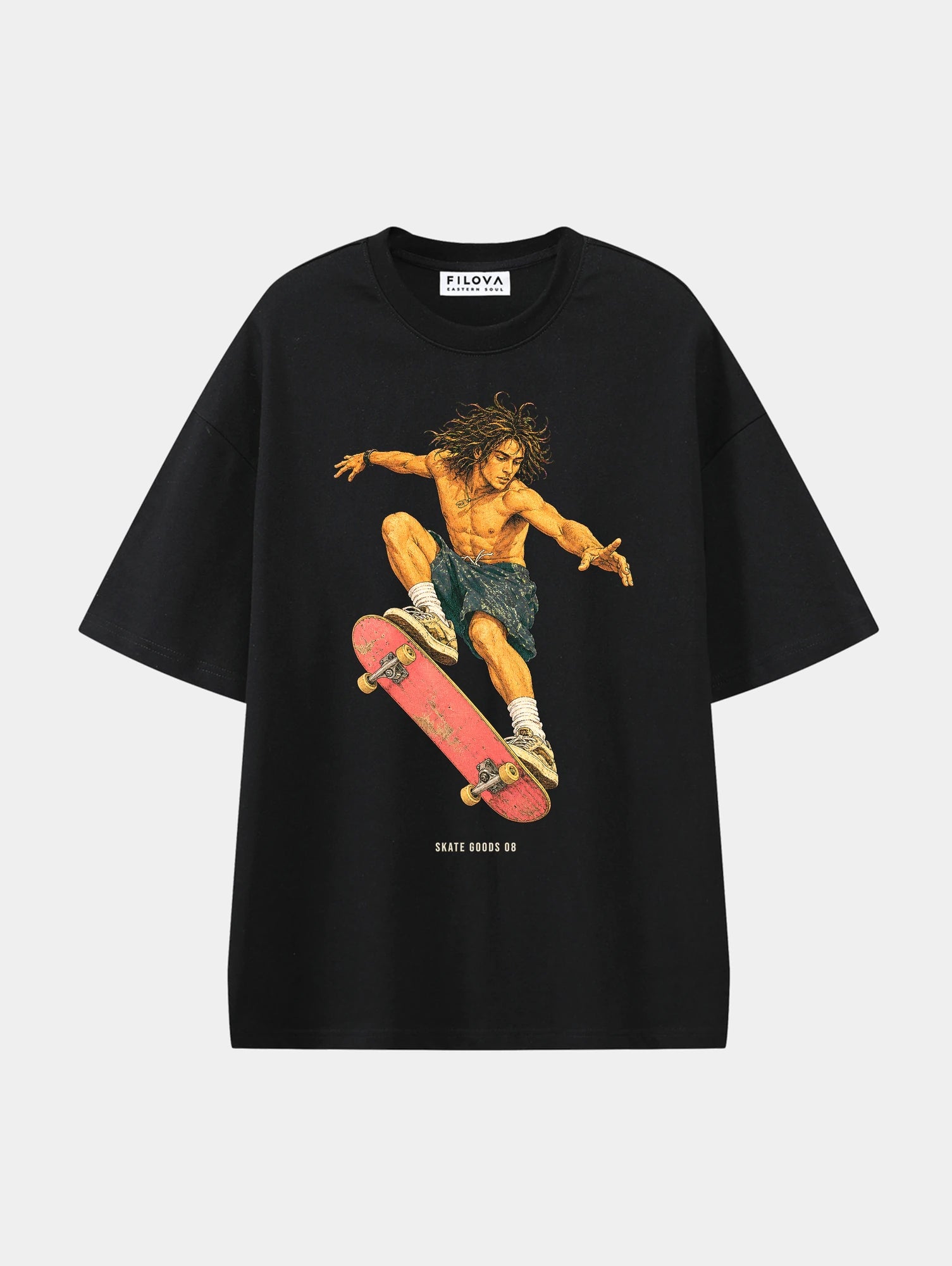 Skate Goods Black graphic T-shirt, front view