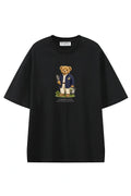 Garden Club Bear Black graphic T-shirt, front view