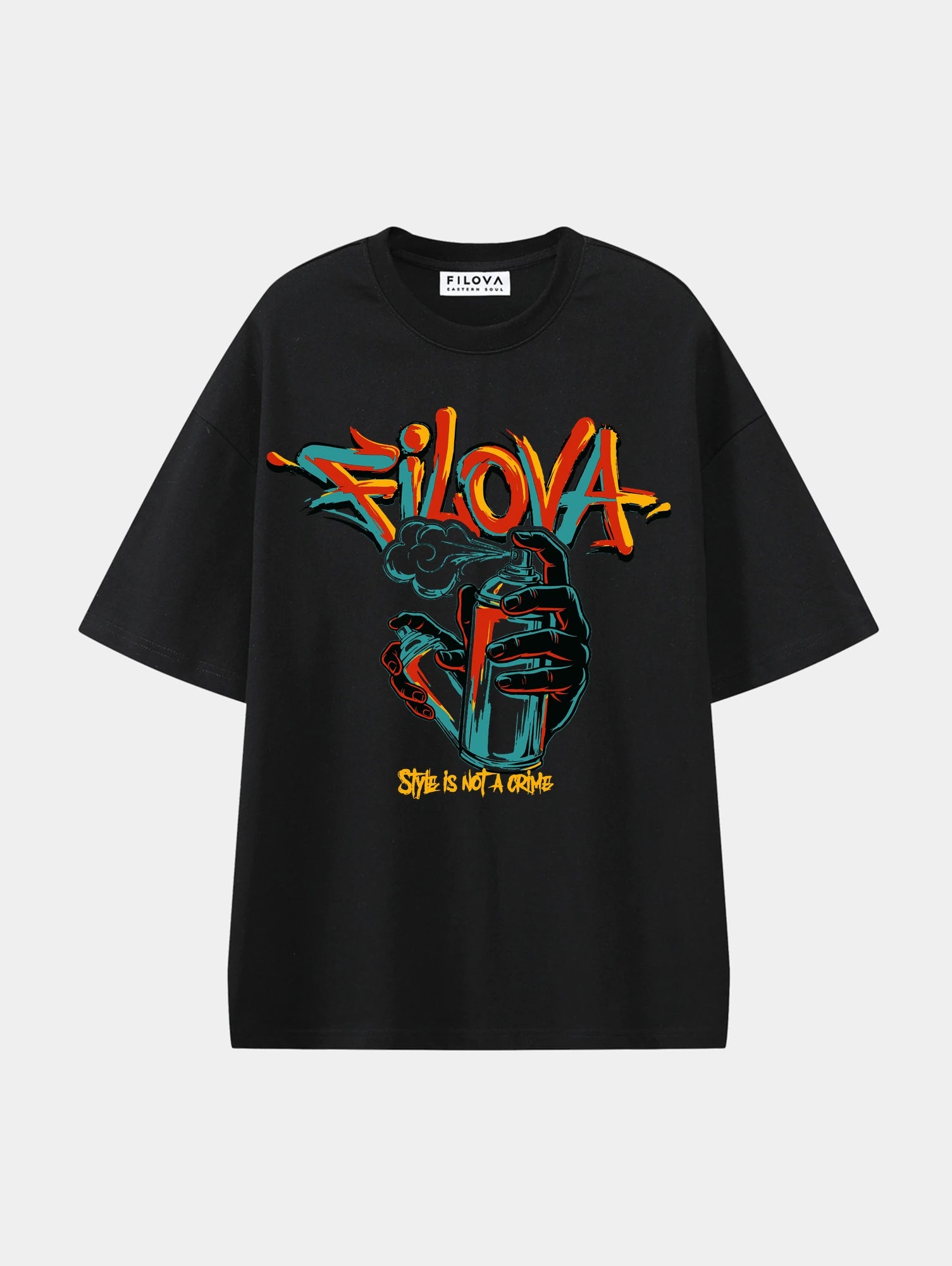 Style Is Not A Crime Black graphic T-shirt, front view