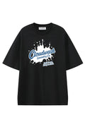 Cloudwash Laundry Co Black graphic T-shirt, front view