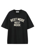 Rest Mode Best Mode Black graphic T-shirt, front view