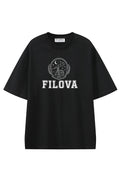 Filova Observatory Club Black graphic T-shirt, front view