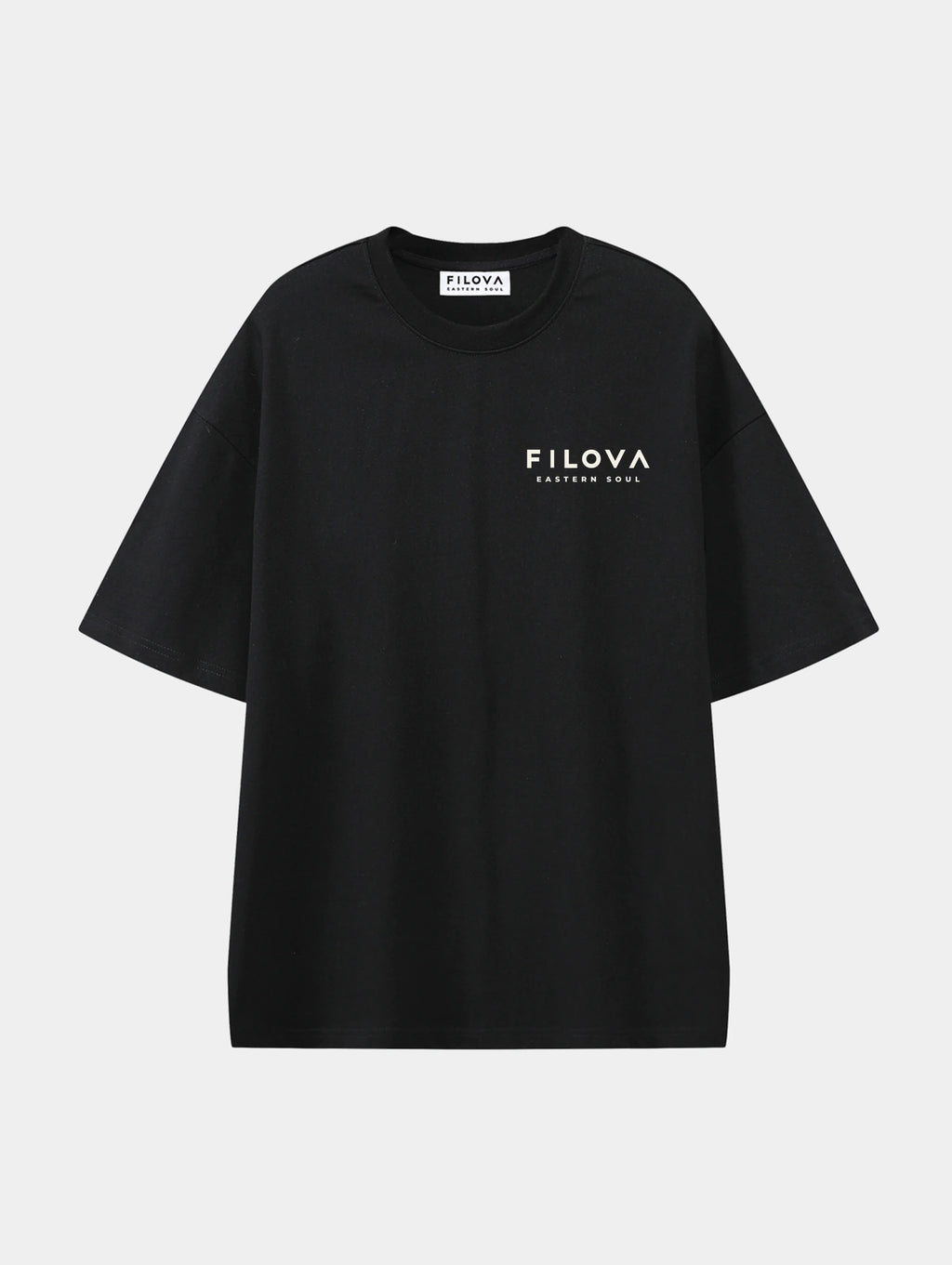 Filova Core Small Chest Black graphic T-shirt, front view