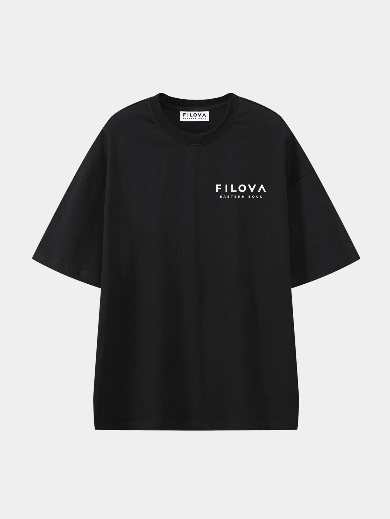 Filova Core Small Chest Black graphic T-shirt, front view