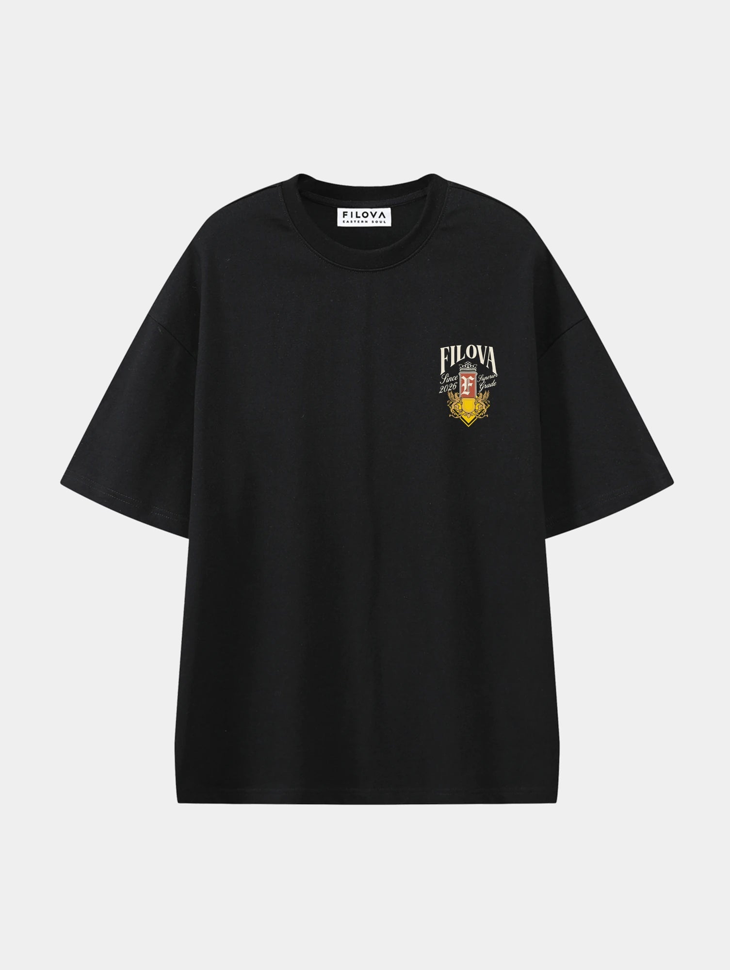 Filova Since 2026 Black graphic T-shirt, front view