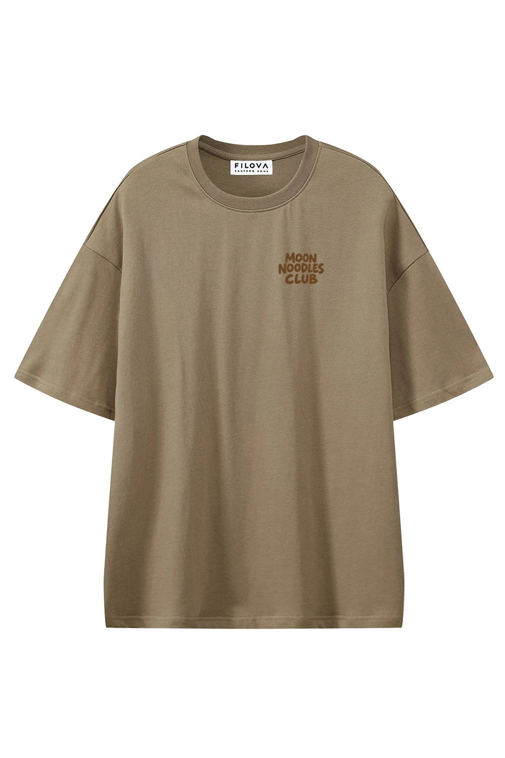 Moon Noodle Club Coffee graphic T-shirt, front view