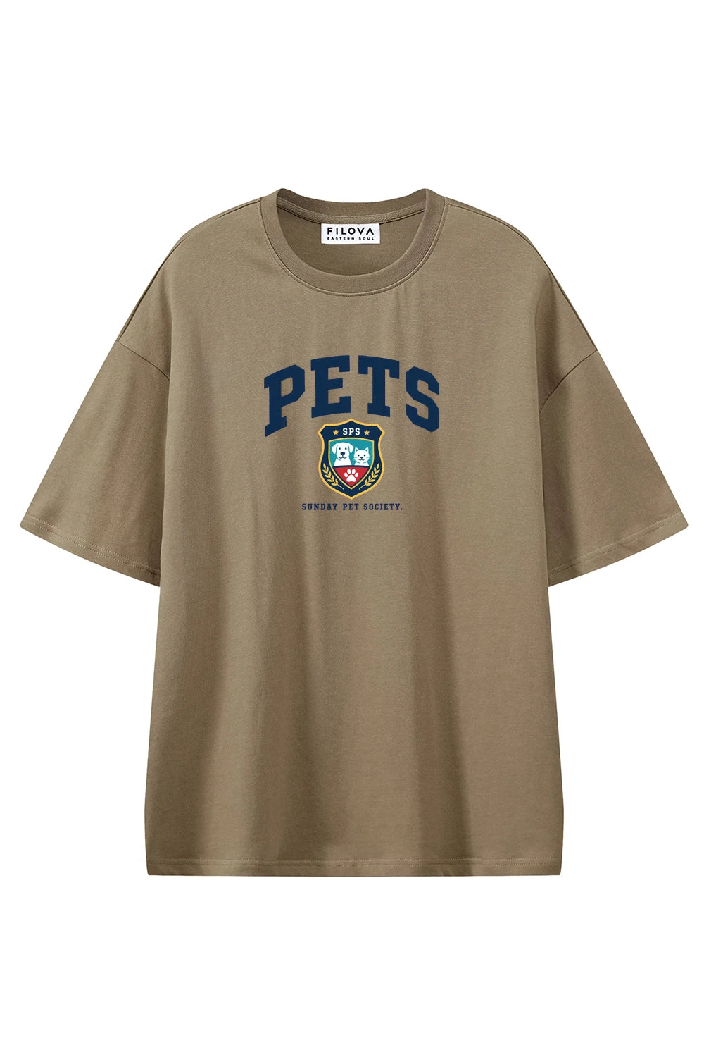 Sunday Pet Society Coffee graphic T-shirt, front view