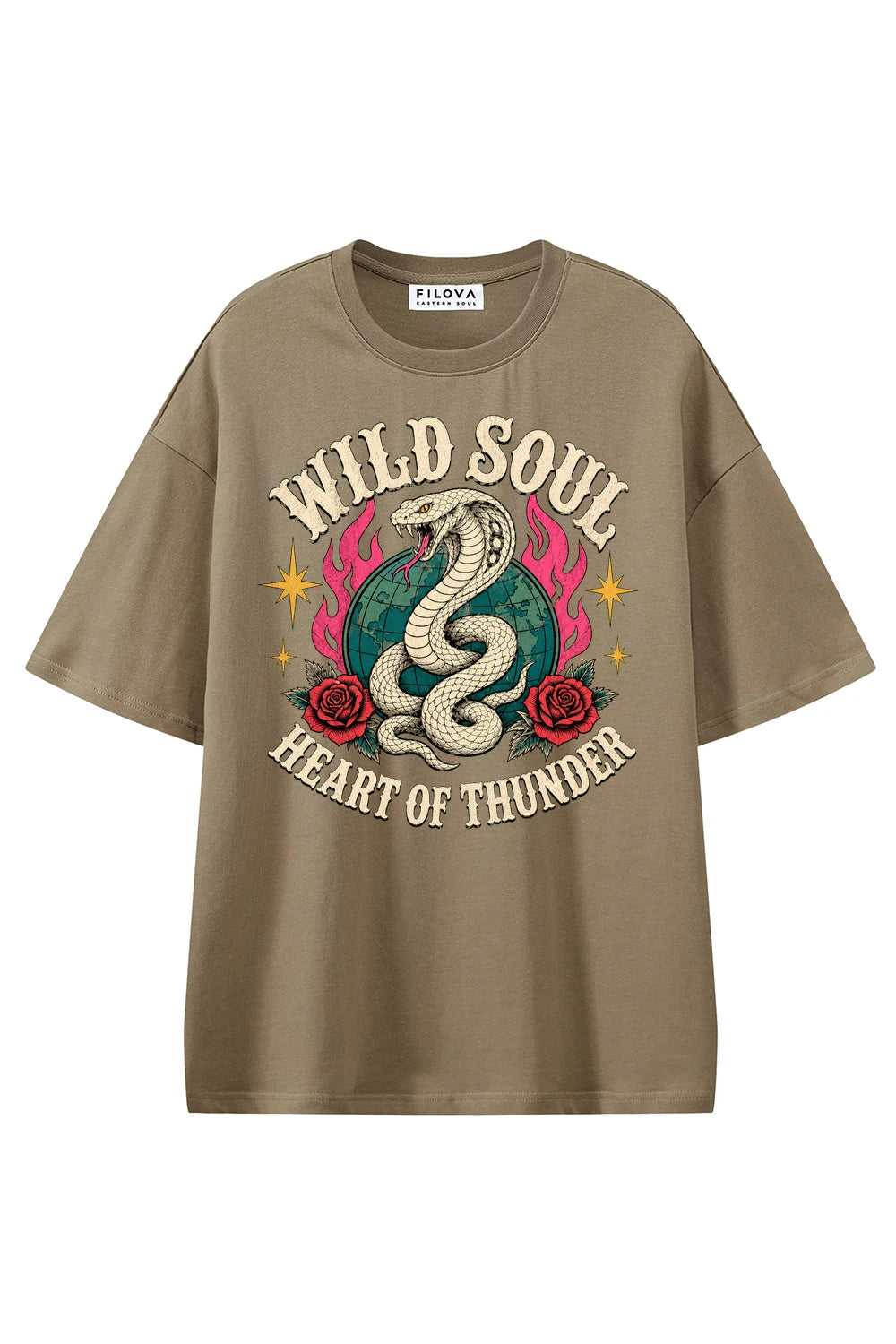 Wild Soul Thunder Coffee graphic T-shirt, front view