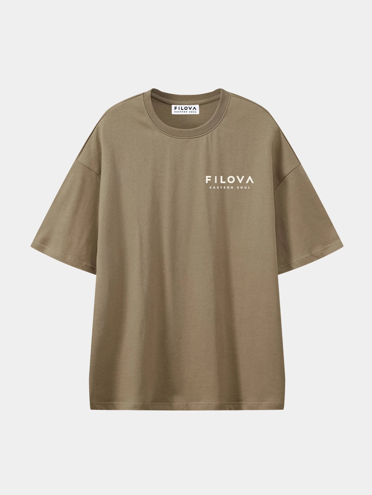 Filova Core Small Chest Coffee graphic T-shirt, front view