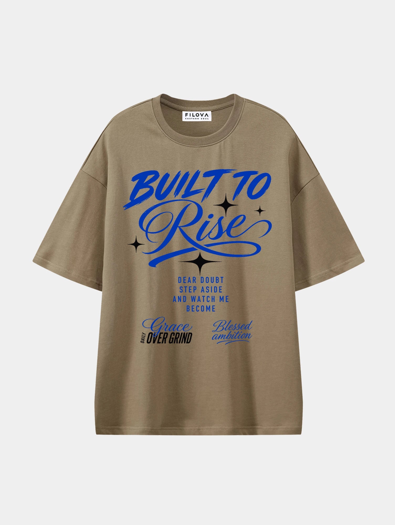 Built To Rise Coffee graphic T-shirt, front view