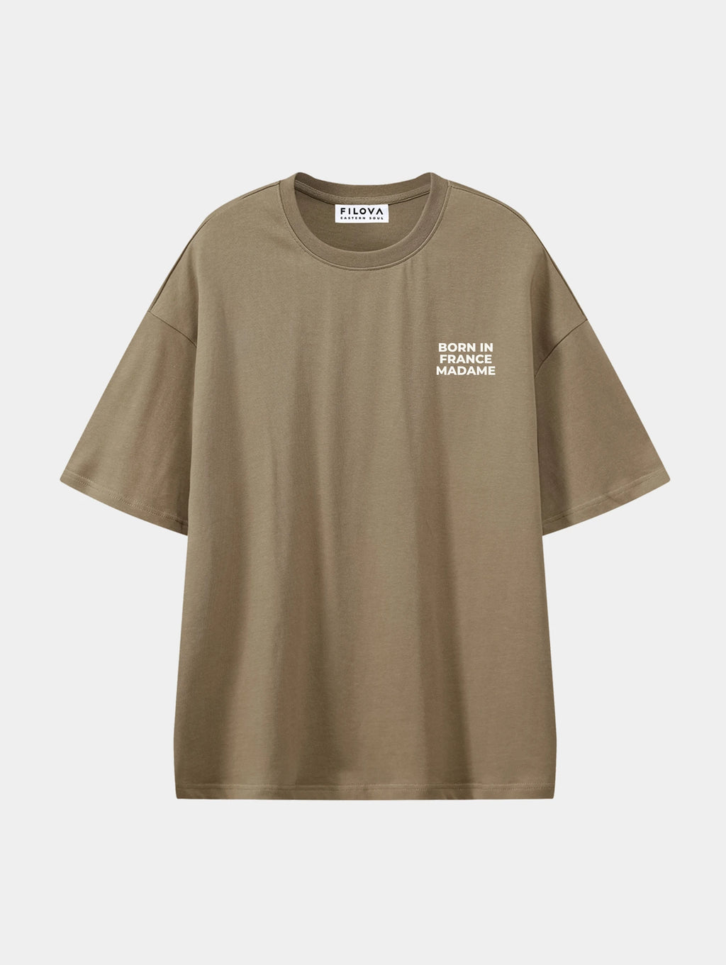 Born In France Madame Coffee graphic T-shirt, front view