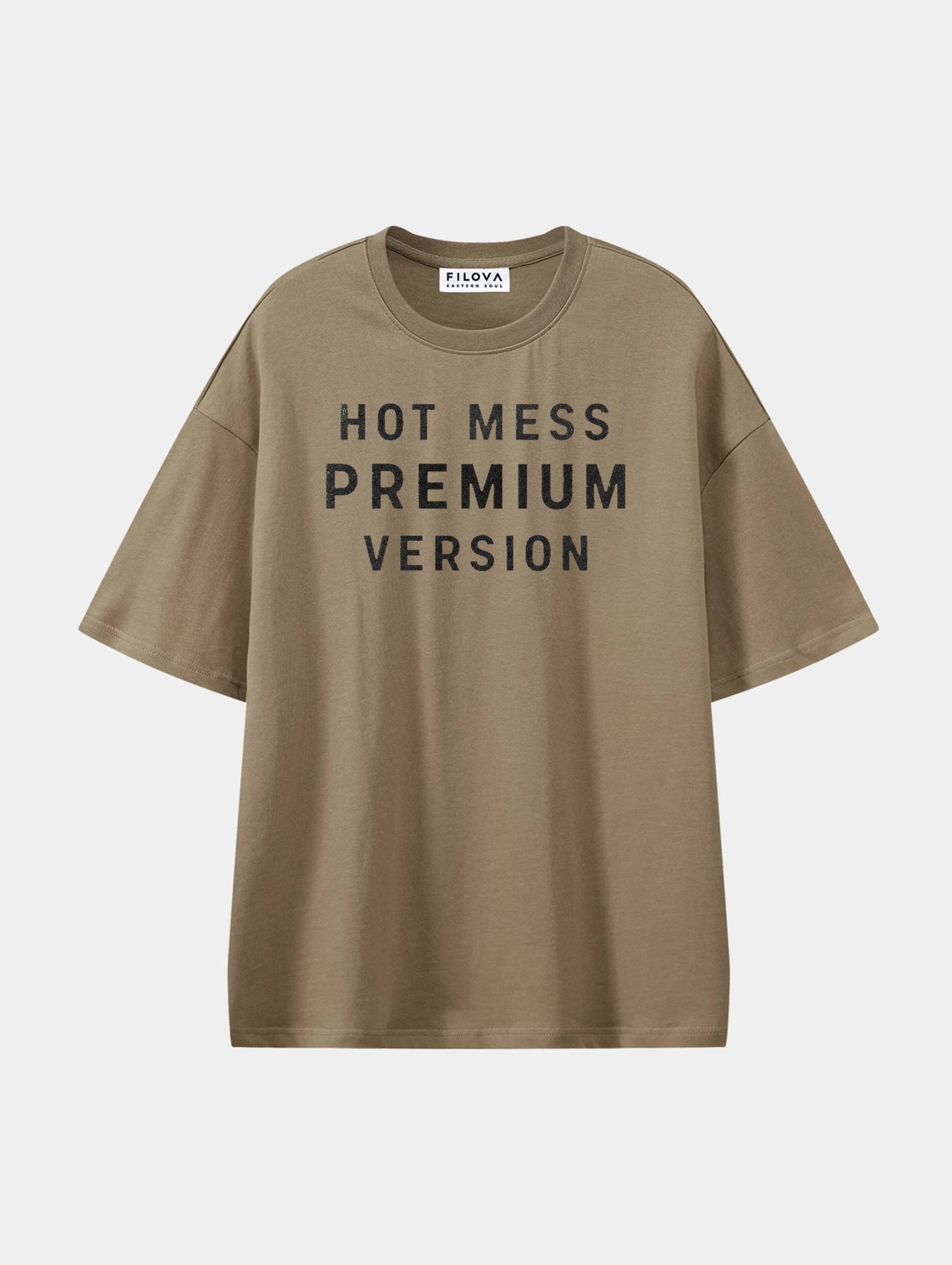 Hot Mess Premium Version Coffee graphic T-shirt, front view