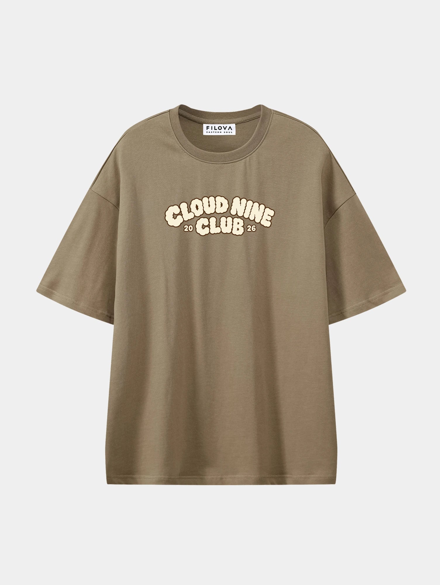 Cloud Nine Club Coffee graphic T-shirt, front view