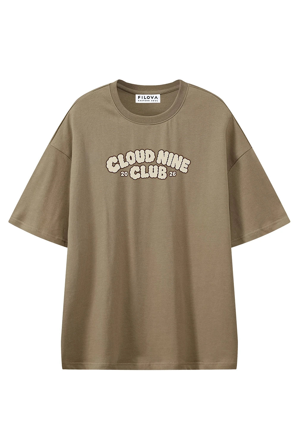 Cloud Nine Club Coffee graphic T-shirt, front view