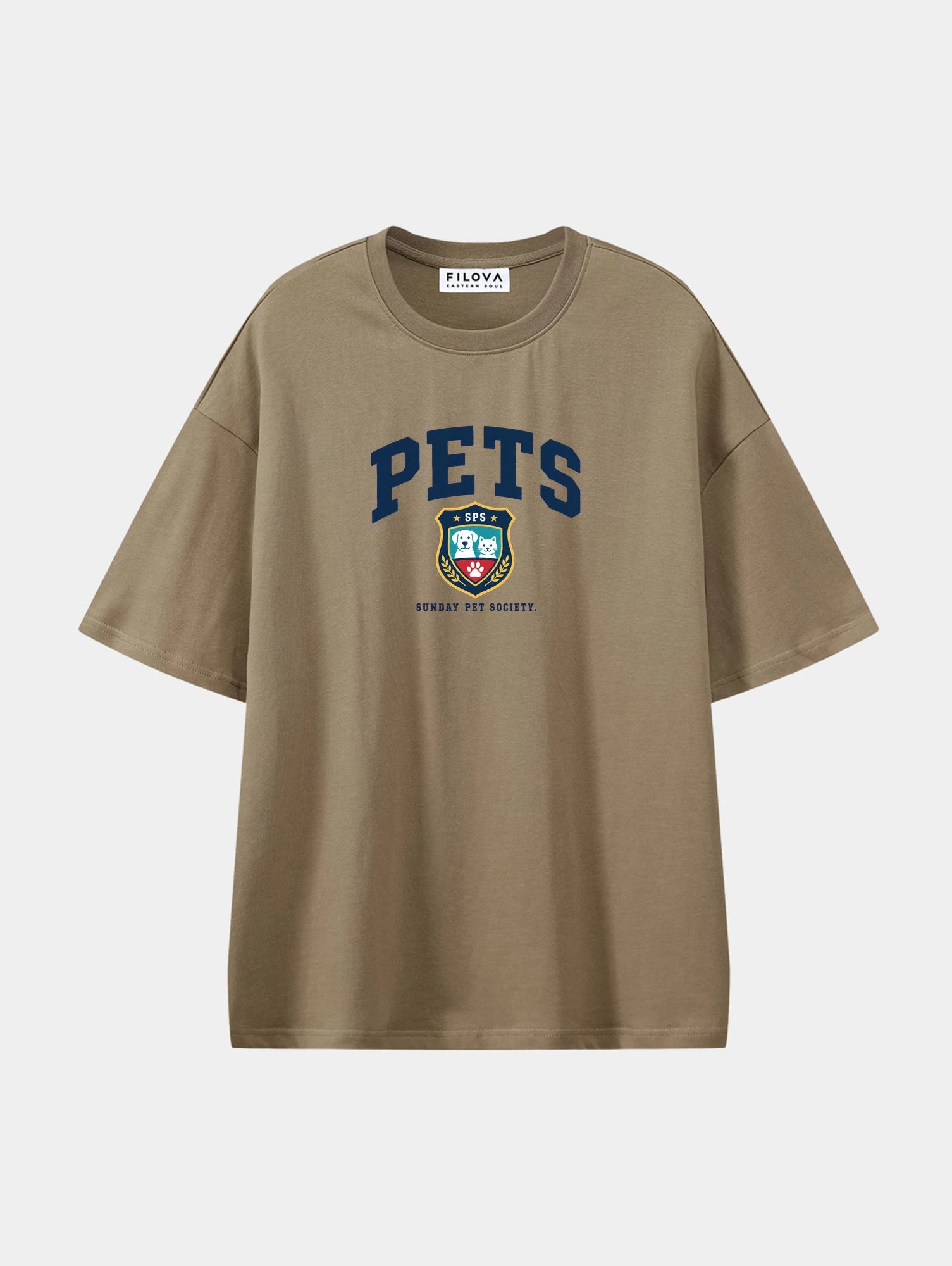 Sunday Pet Society Coffee graphic T-shirt, front view