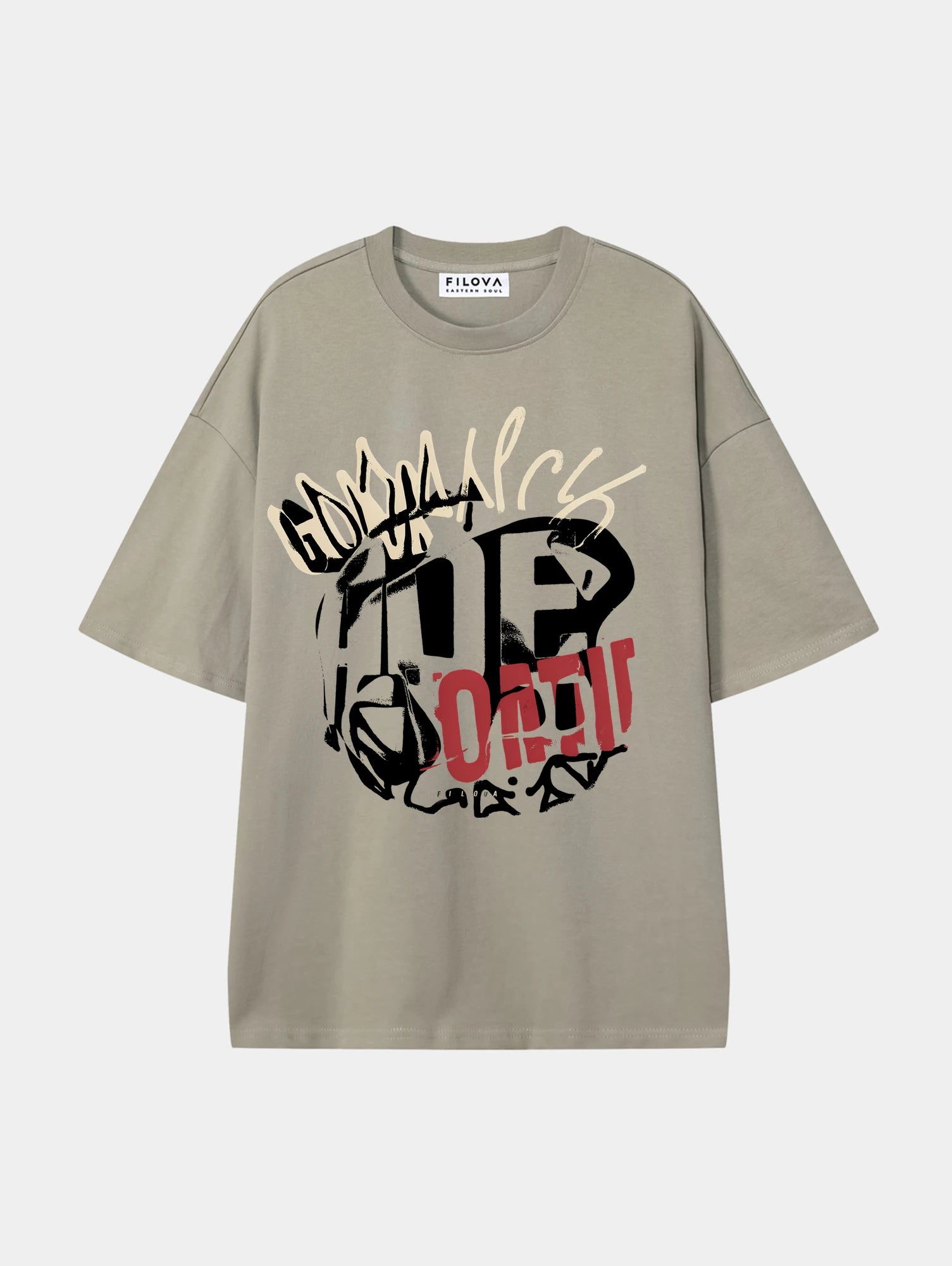 Art Of Filova Dark Apricot graphic T-shirt, front view