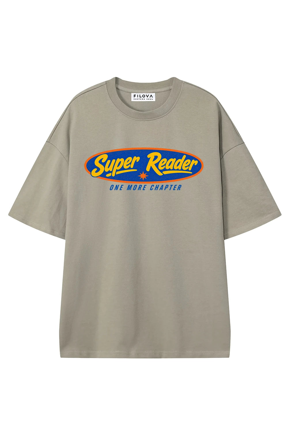 Super Reader Dark Apricot graphic T-shirt, front view