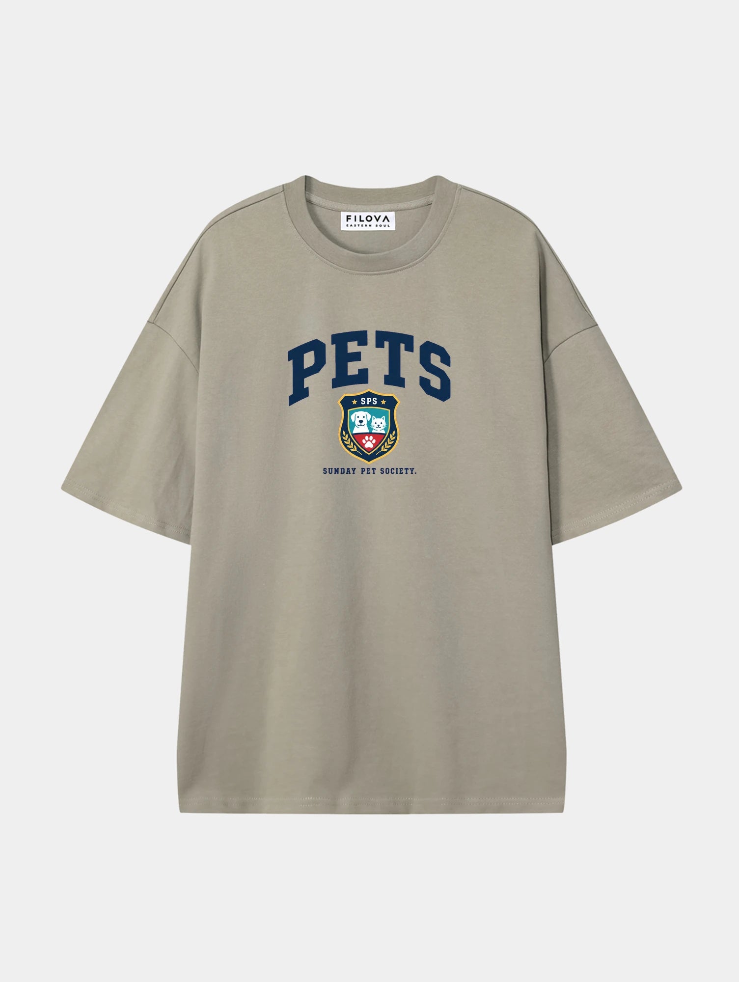 Sunday Pet Society Dark Apricot graphic T-shirt, front view