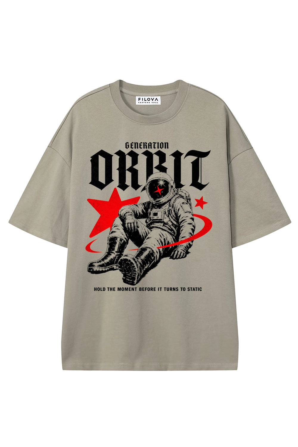 Generation Orbit Dark Apricot graphic T-shirt, front view