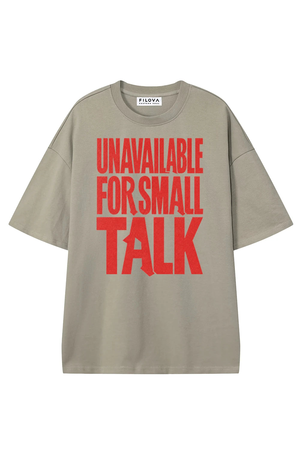 Unavailable For Small Talk Dark Apricot graphic T-shirt, front view