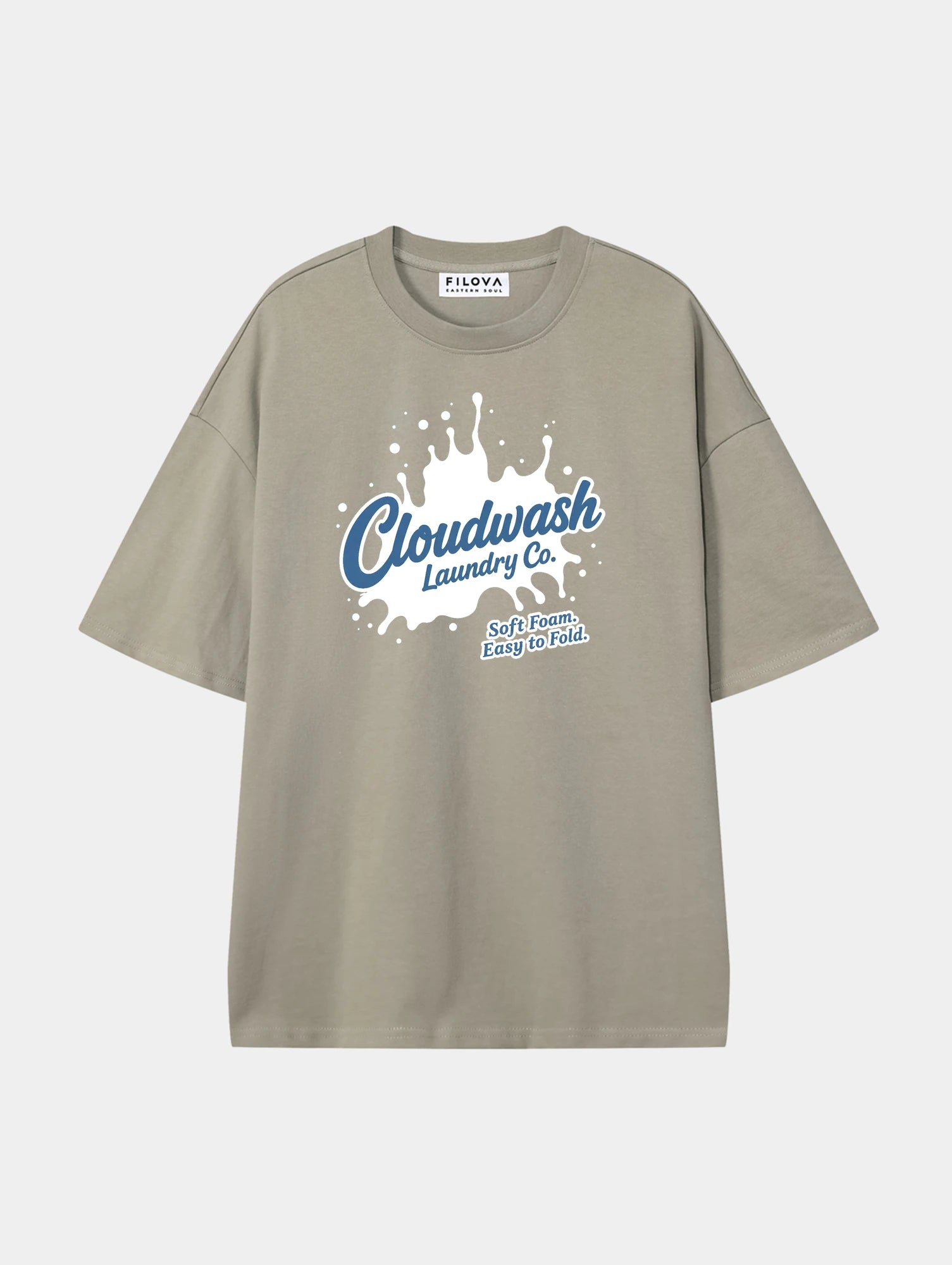 Cloudwash Laundry Co Dark Apricot graphic T-shirt, front view