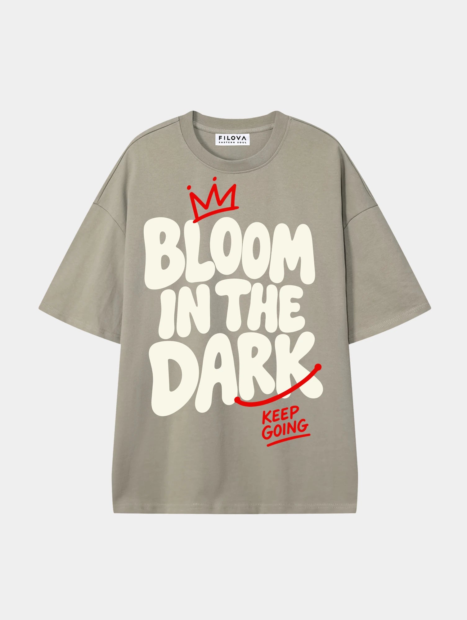 Bloom In The Dark Dark Apricot graphic T-shirt, front view