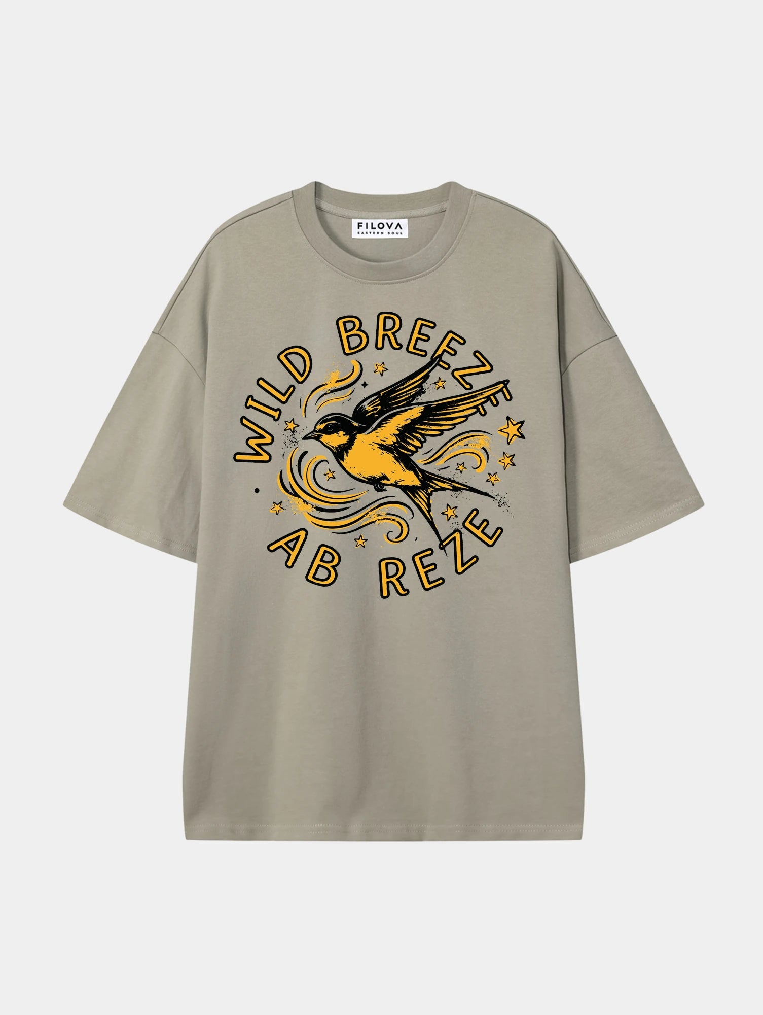 A Gritty Street Dark Apricot graphic T-shirt, front view