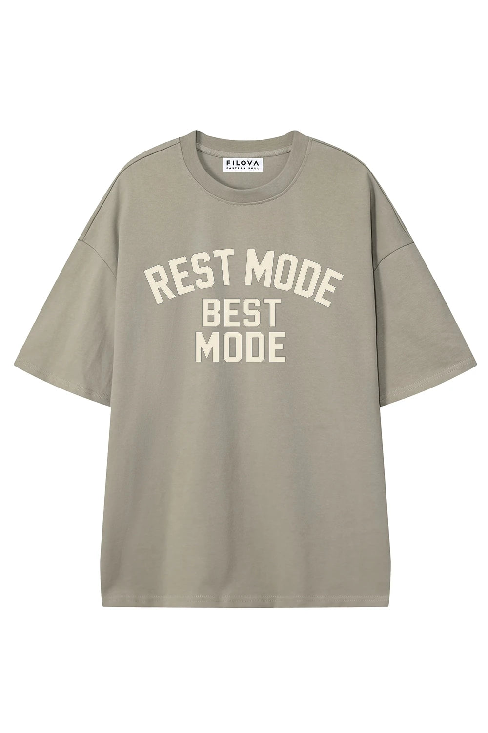 Rest Mode Best Mode Dark Apricot graphic T-shirt, front view