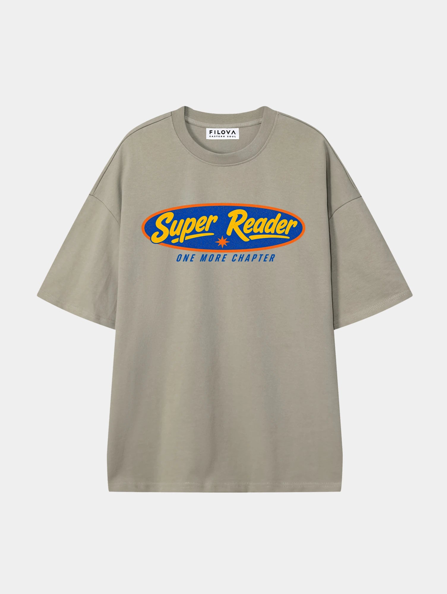 Super Reader Dark Apricot graphic T-shirt, front view