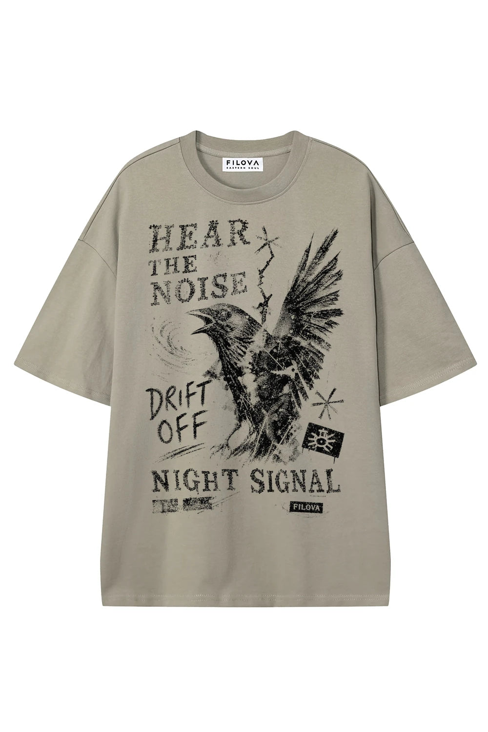 Hear The Noise Dark Apricot graphic T-shirt, front view