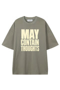 May Contain Thoughts Dark Gray graphic T-shirt, front view