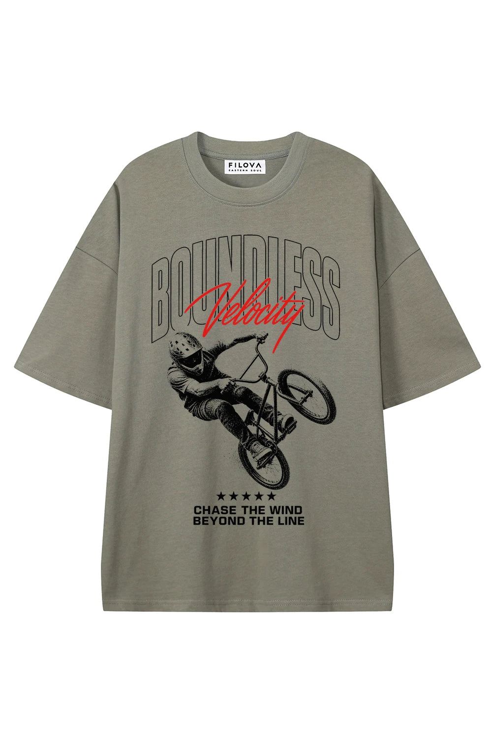Boundless Velocity Dark Gray graphic T-shirt, front view