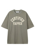 Certified Yapper Dark Gray graphic T-shirt, front view
