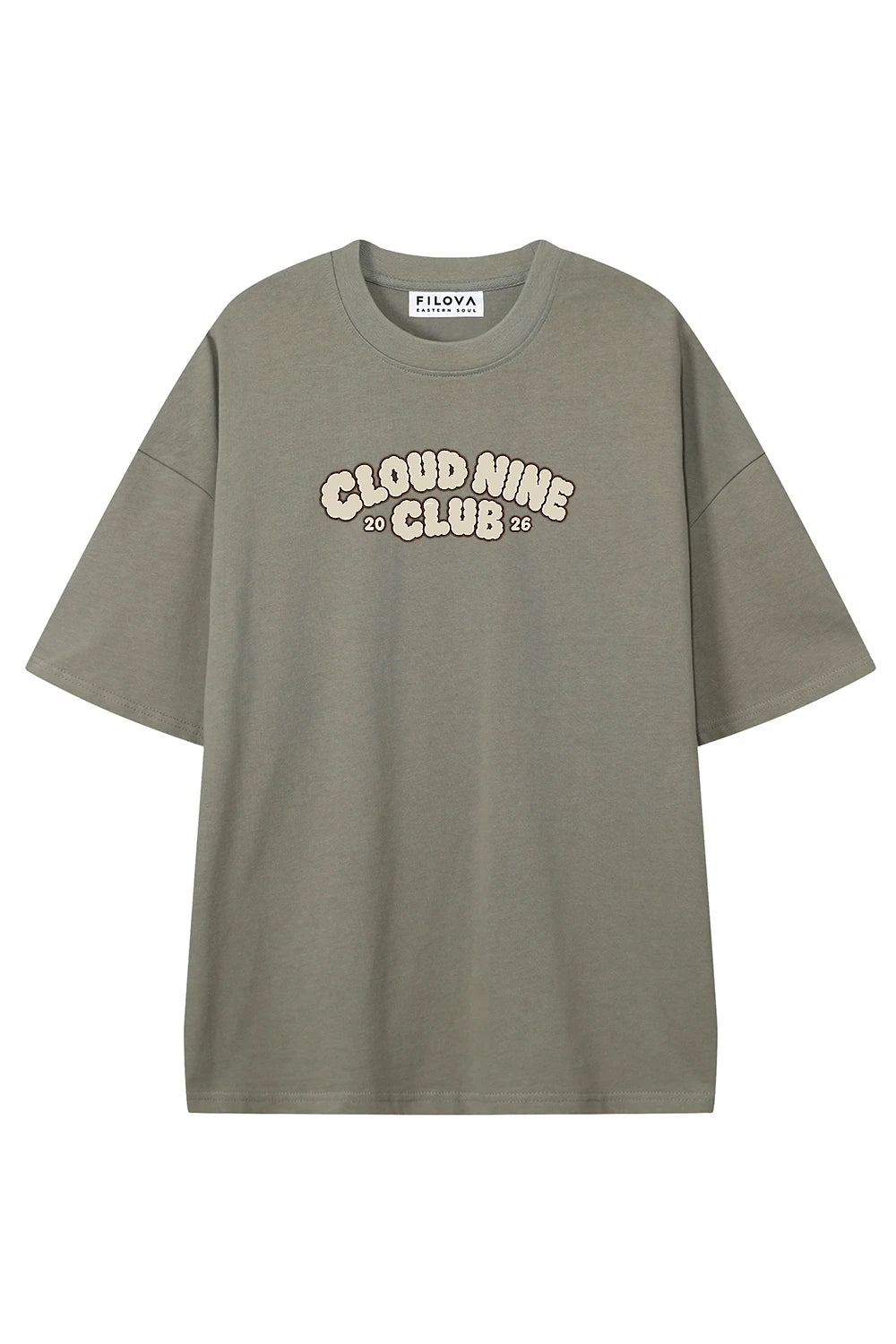 Cloud Nine Club Dark Gray graphic T-shirt, front view