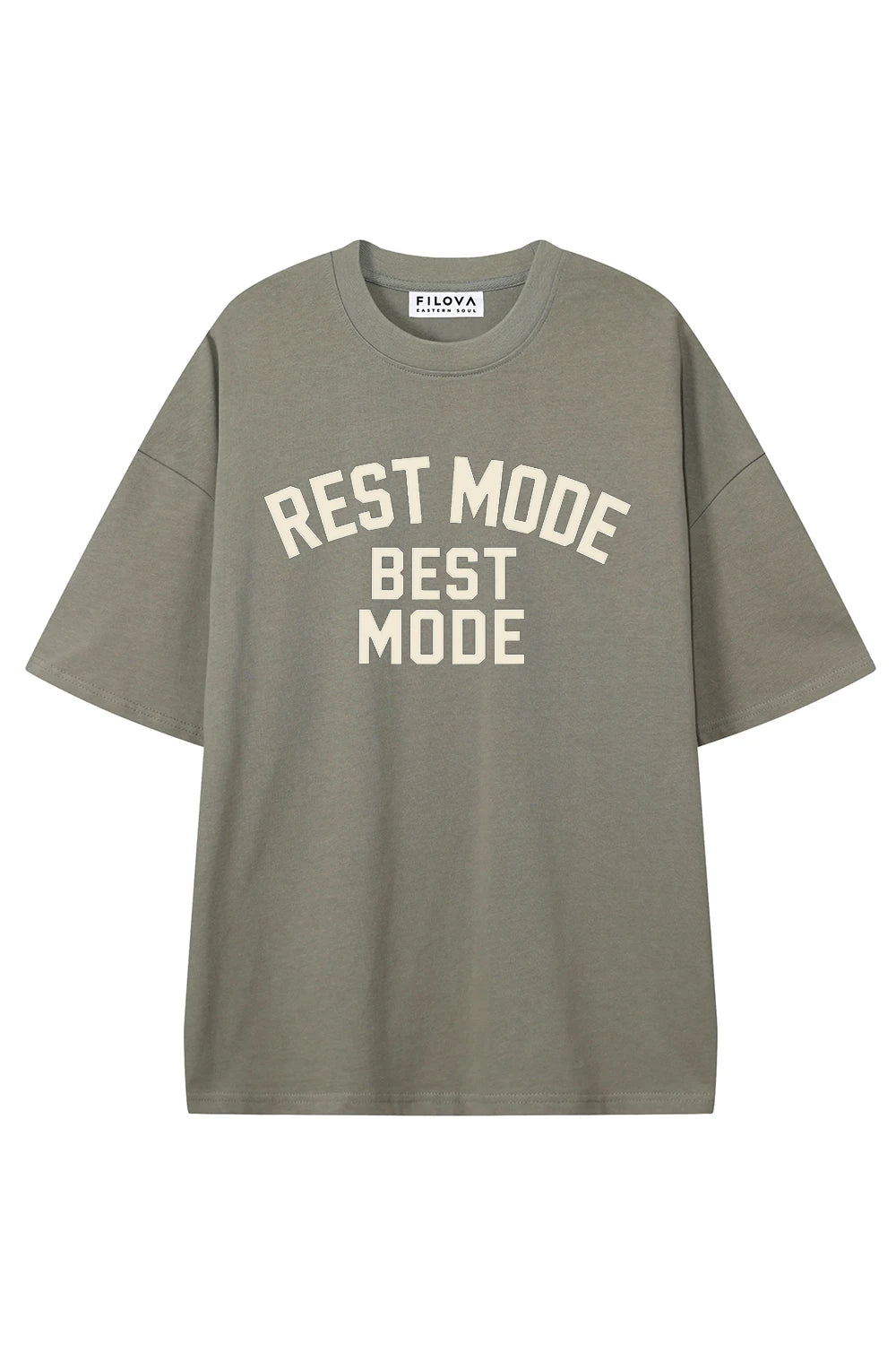 Rest Mode Best Mode Dark Gray graphic T-shirt, front view
