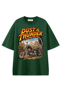 Dust And Thunder Dark Green graphic T-shirt, front view